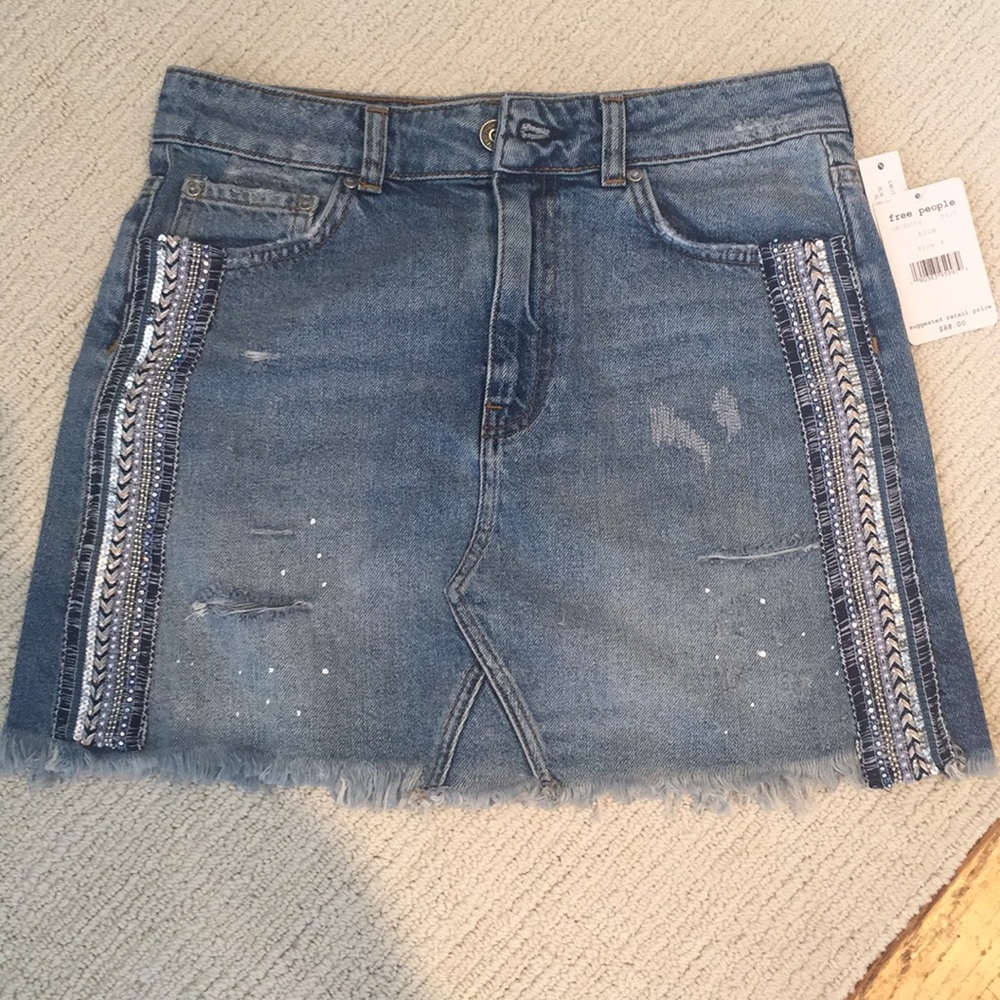 Free People denim skirt